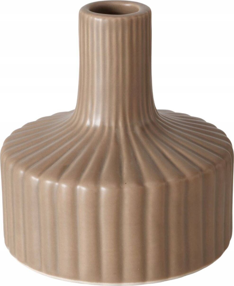 Boltze Prążkowany wazon w kolorze nude LIBELLY, 11 cm