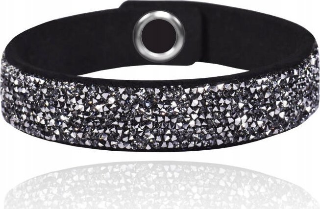 Radziszewska Jewellery Bransoletka Alcantara Srebrna Kryształy Prezent na Dzień Kobiet ŻYCZENIA