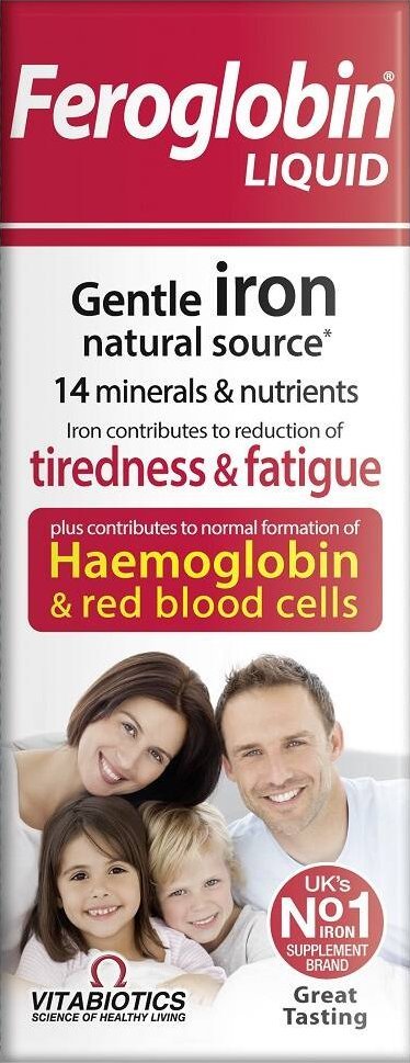 Alkotest VITABIOTICS_Ferogoblin B12 Liquid Iron suplement diety wspomagający hemogoblinę i czerwone krwinki 200ml