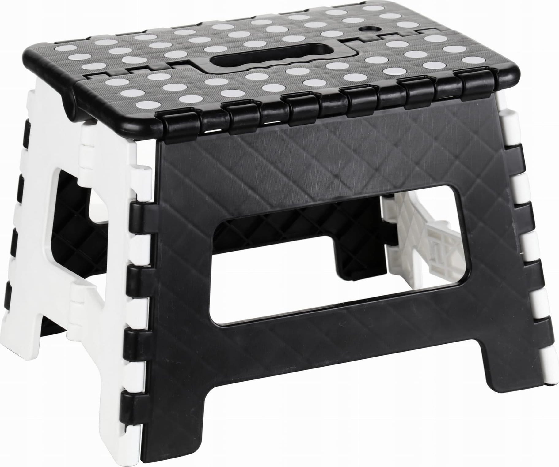 Ravi Składany taboret antypoślizgowy Alex czarno-biały (22 cm)