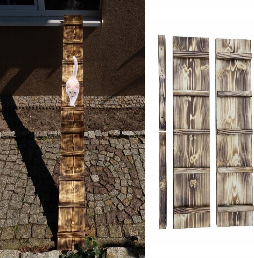 QLS DRABINKA SCHODY DLA KOTA WYCHODZĄCEGO DREWNO SCHODKI 3M