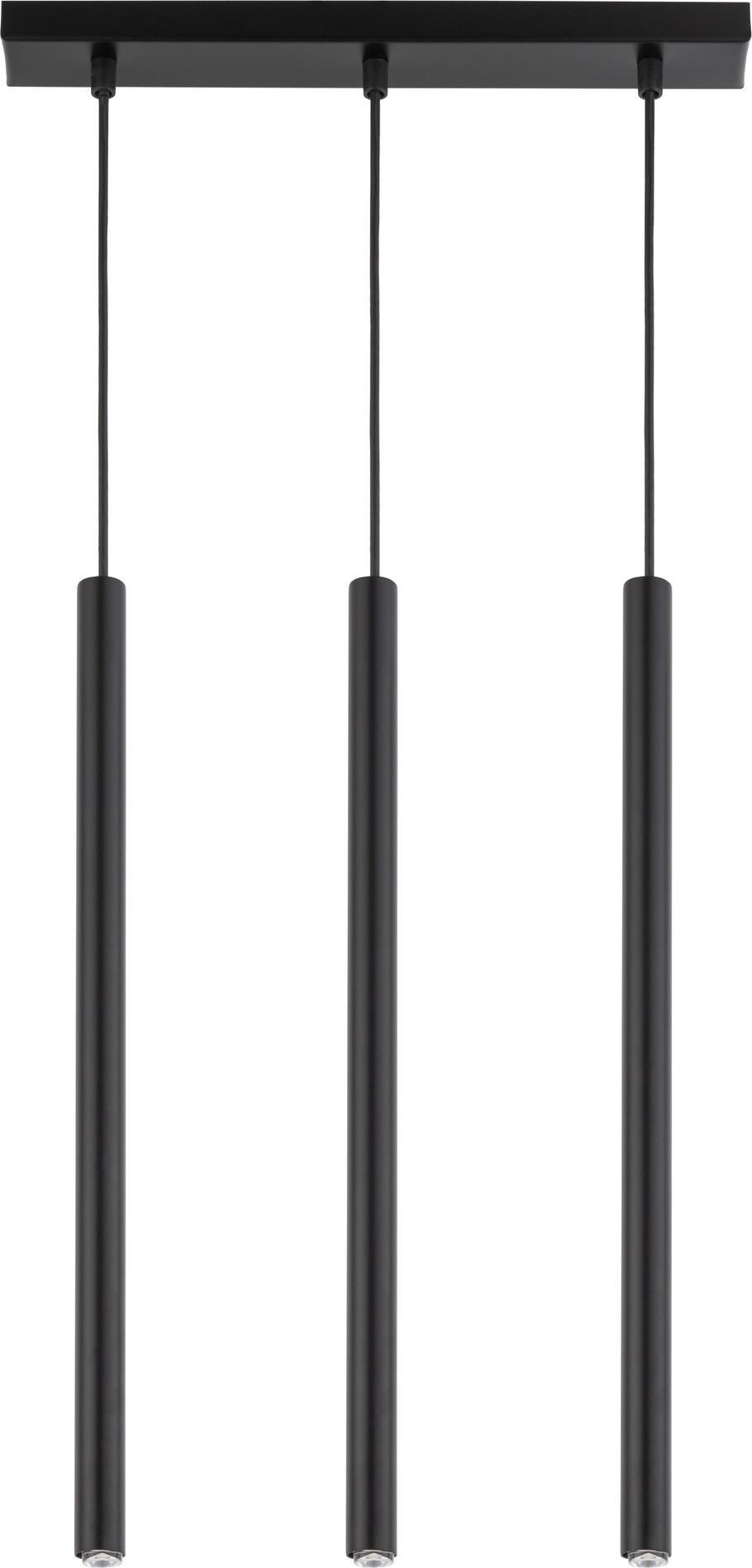 Lampa wisząca Sigma Nowoczesne tuby na listwie Sopel lampa wisząca czarna