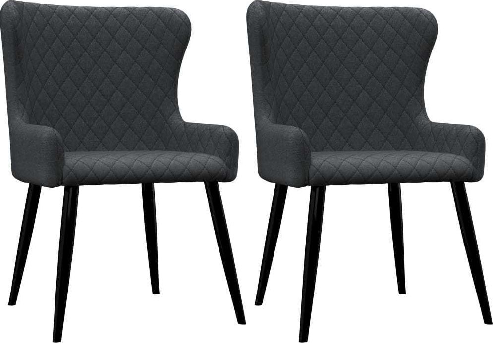 vidaXL Krzesła do jadalni, 2 szt., ciemnoszare, tapicerowane tkaniną