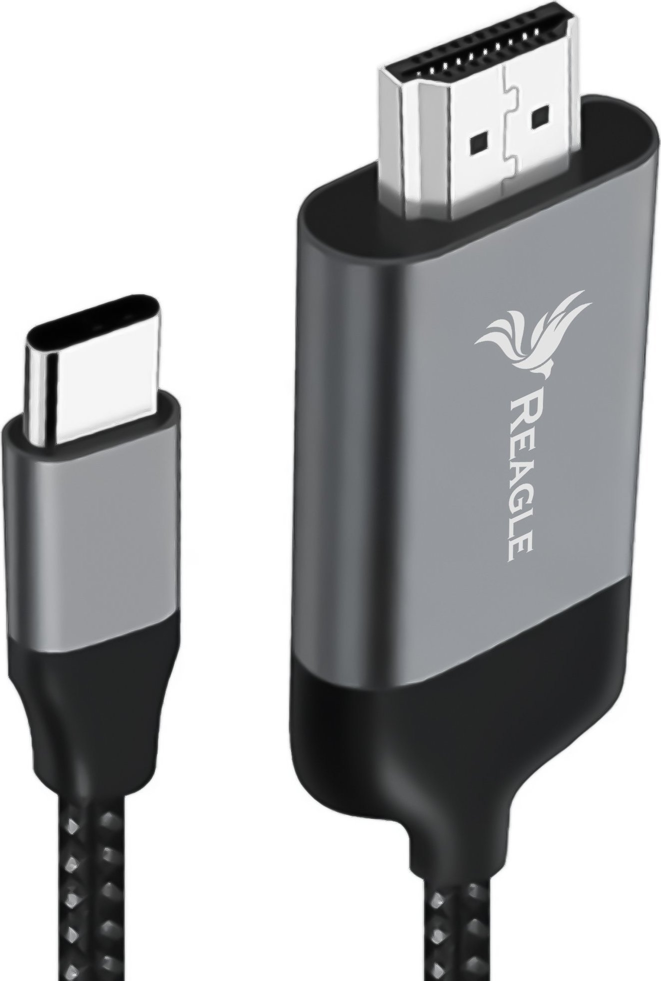Kabel USB Reagle USB-C - HDMI 2 m Czarno-srebrny