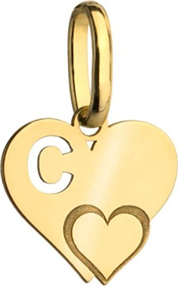 Lovrin Złota przywieszka 585 LITERKA C w serduszku
