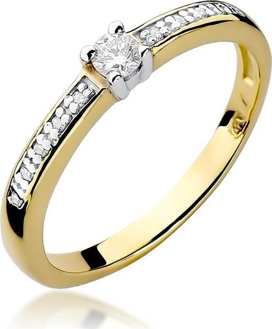 Best Diamonds złoty pierścionek z brylantem 0.13ct 14
