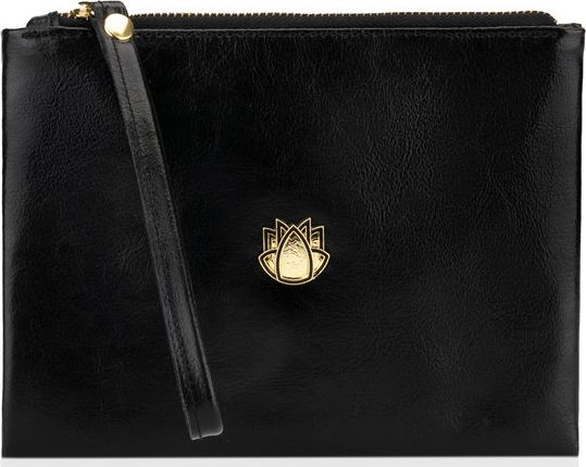 Solier Skórzana kosmetyczka damska FK04 Solier czarna Nie dotyczy