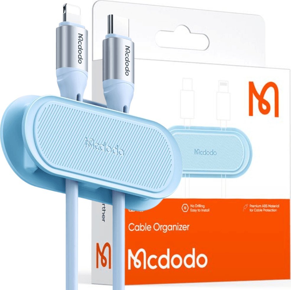Organizer Mcdodo ORGANIZER DO KABLI, PRZEWODÓW, DO BIURKA, UCHWYT, NA KLEJ, NIEBIESKI, MCDODO