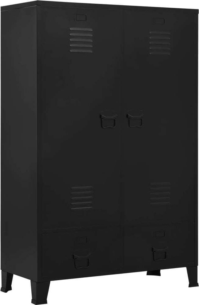 vidaXL Szafa, czarna, 90x40x140 cm, stal