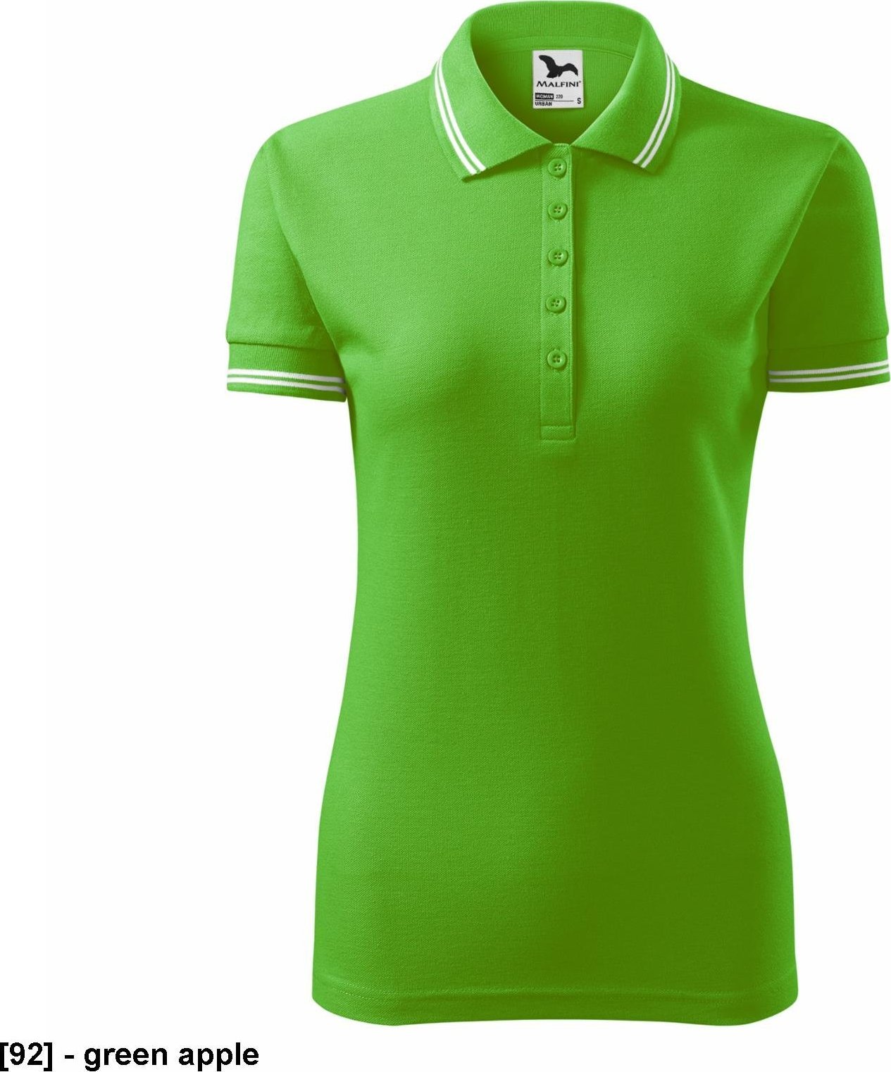 MALFINI Urban 220 - ADLER - Koszulka polo damska, 200 g/m, 35% poliester, 65% bawełna, - green apple S