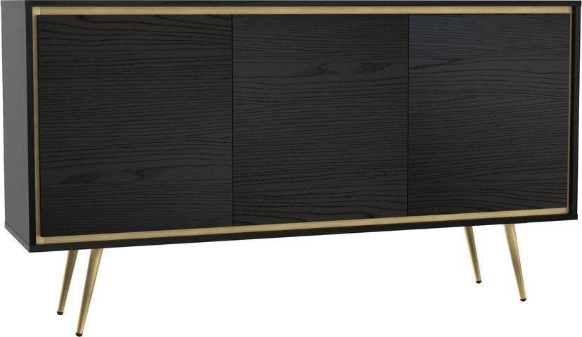 Ravio Komoda Tori z metalowymi nóżkami w kolorze Czarny grafit