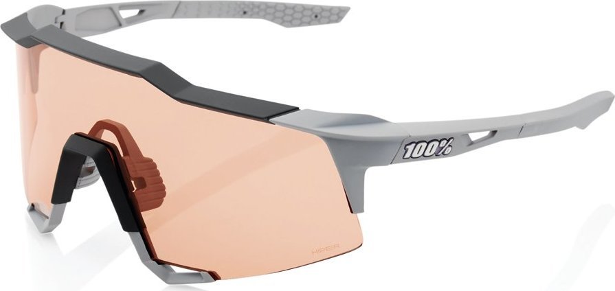 100% Okulary 100% SPEEDCRAFT Soft Tact Stone Grey - HiPER Coral Lens (Szkła Koralowe LT 52% + Szkła Przeźroczyste LT 93%) (NEW 2021)