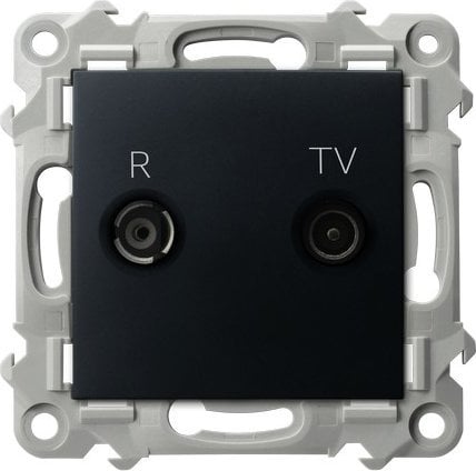 Ospel Gniazdo RTV Ospel Szafir GPA-ZK/m/33 końcowe czarny metalik