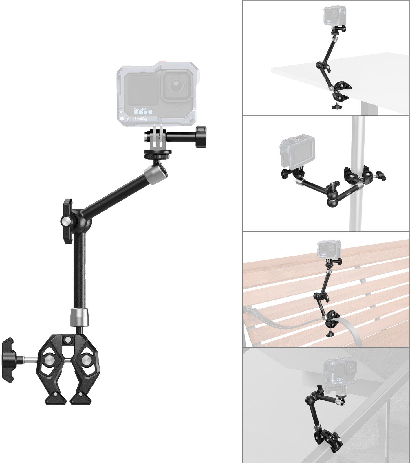 Smallrig 4454 Zestaw super zacisków w kształcie kraba z magicznym ramieniem
