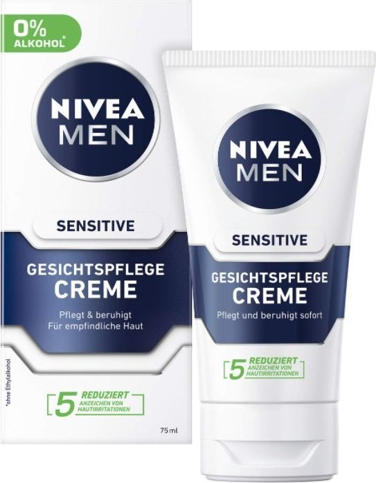 Nivea (DE) Nivea Men, Nawilżający krem do twarzy, skóra wrażliwa, 75 ml (PRODUKT Z NIEMIEC)