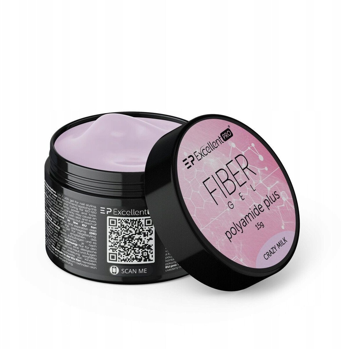 Cosmetics Zone Excellent PRO Fiber Gel Polyamide Plus budujący żel Crazy Milk 15g