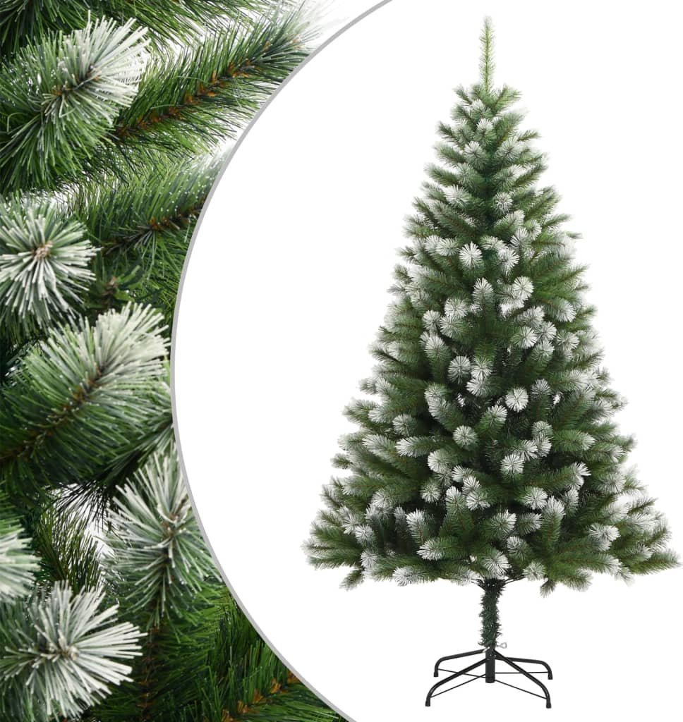 vidaXL Sztuczna choinka zawiasowa, ośnieżona, 210 cm