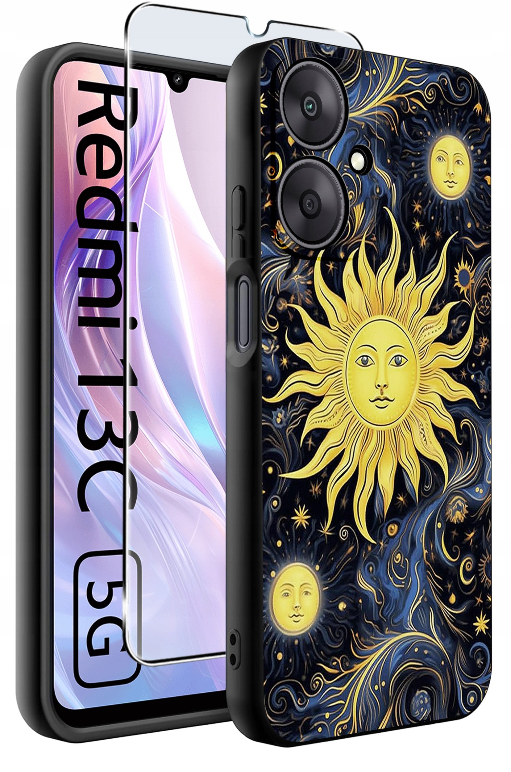 ETUI do Xiaomi Redmi 13C 5G WZORY |SILIKONOWE MATT CASE +SZKŁO HARTOWANE 9H