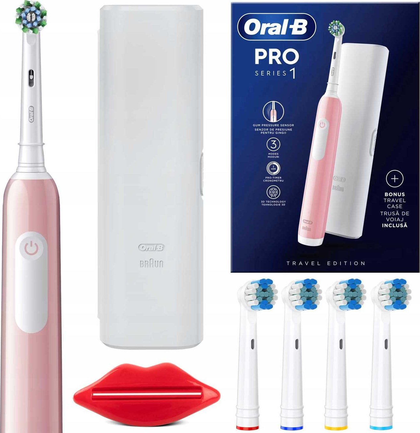 Szczoteczka Oral-B Pro CrossAction Pink + Etui Pink