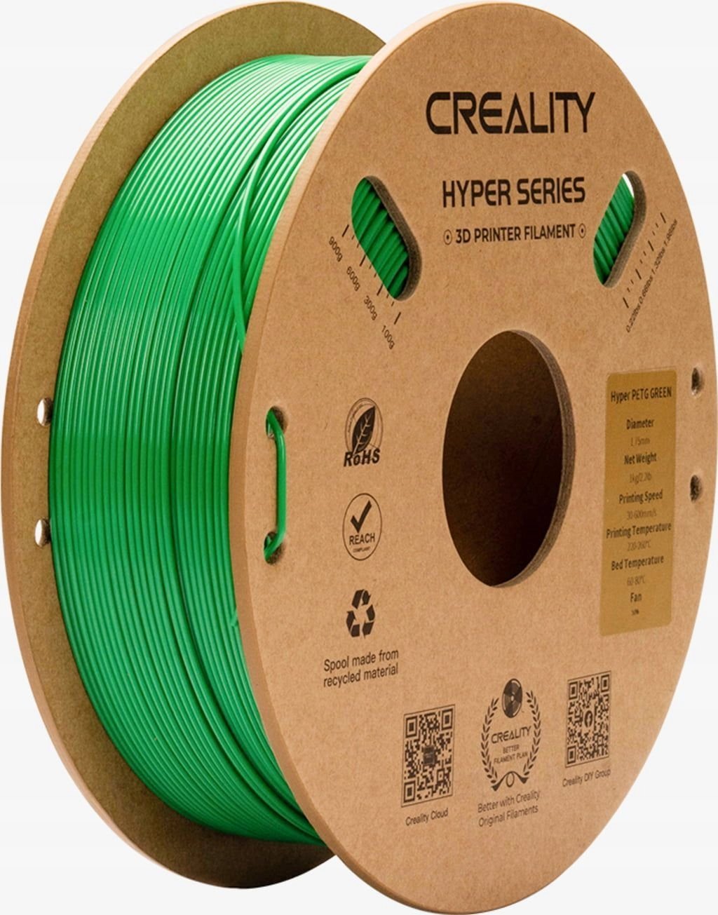 Creality Filament Hyper PETG 1kg 1,75mm Green (3301030069)