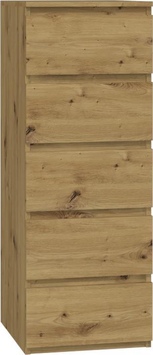 Topeshop KOMODA SZAFKA 5 SZUFLAD W5 DĄB ARTISAN