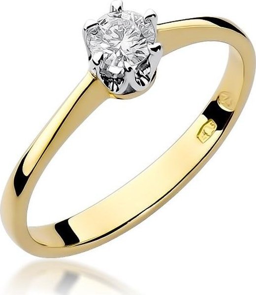 Best Diamonds złoty pierścionek z brylantem 0.20ct 6