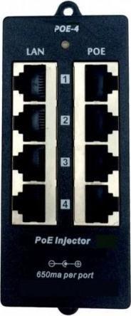 ExtraLink EXTRALINK PoE injector 4 portowy IN czarna CASE