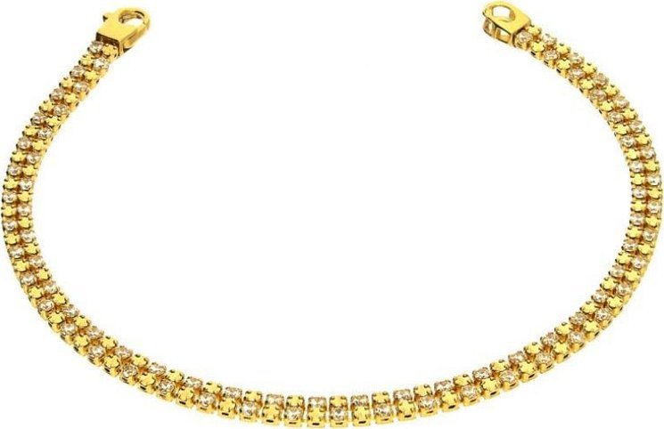 Lovrin Złota bransoletka 585 SZACHOWNICA Z CYRKONIAMI 20CM 4,79g