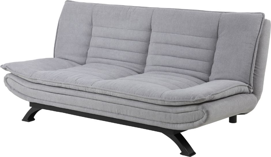 Selsey Kanapa Fridoa 196 cm jasnoszara na czarnych nogach