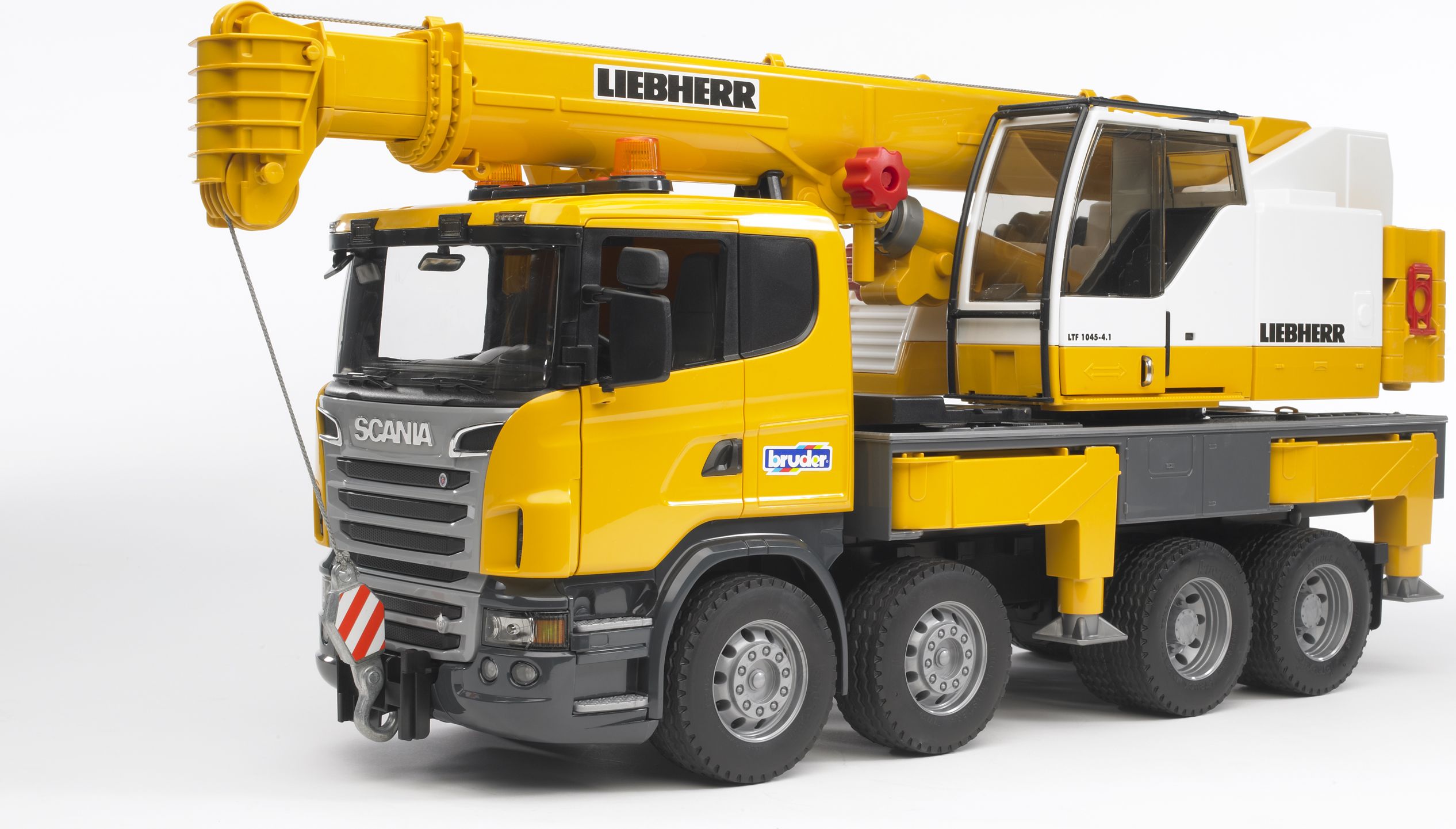 Bruder Scania R Dźwig Liebherr z modułem sygnalizacyjnym (03570)