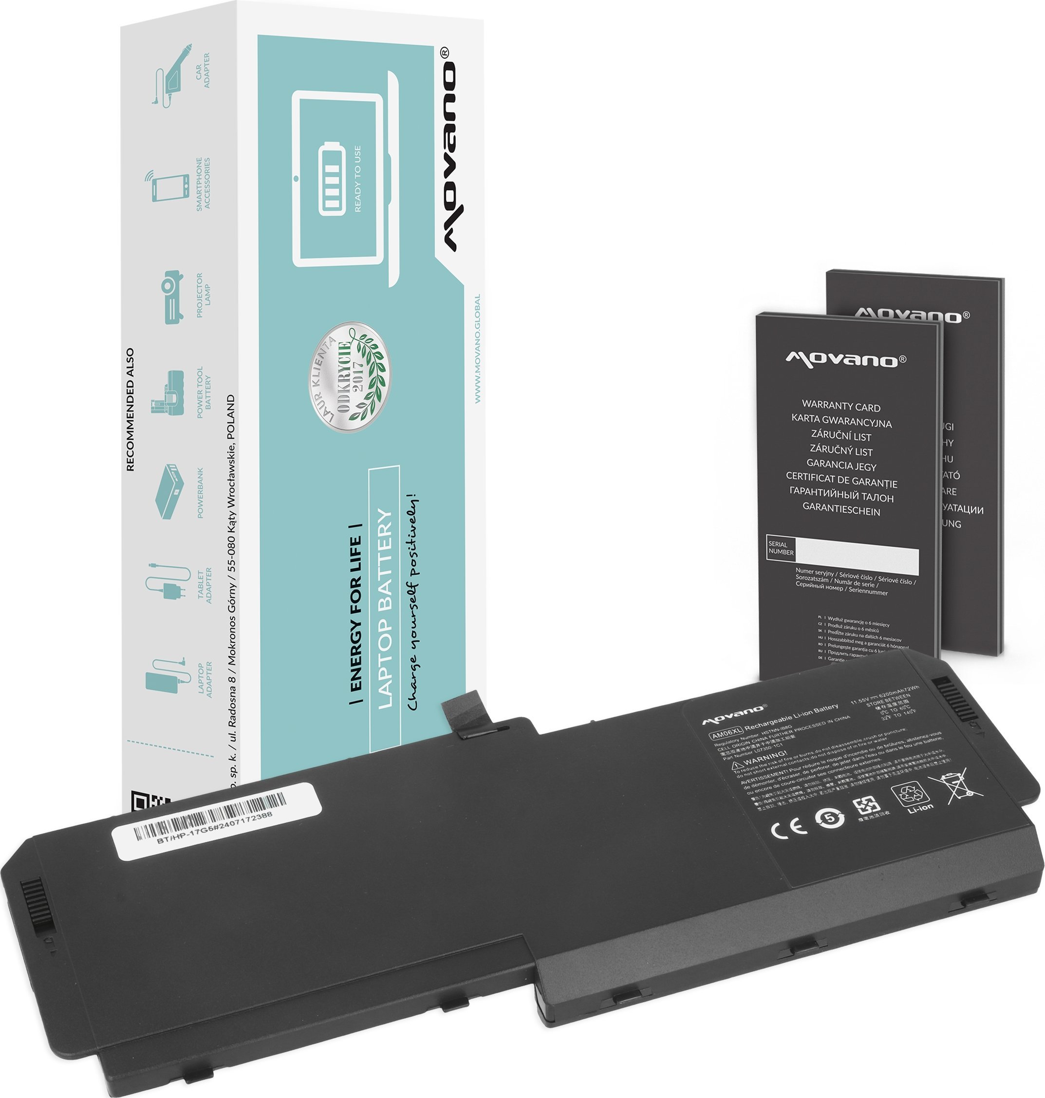 Movano Bateria Movano do HP ZBook 17 G5, G6