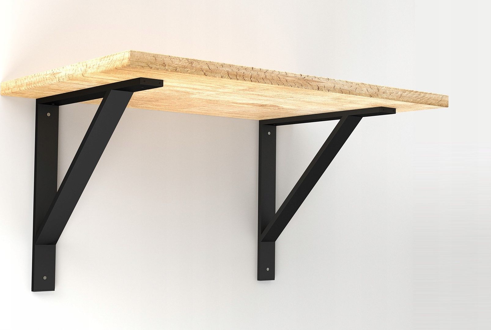 EMT Nowoczesny! Aluminiowy! 3-częściowy kątowy wspornik podpórka do stołu, blatu - 2 sztuki (500x500mm) Czarny