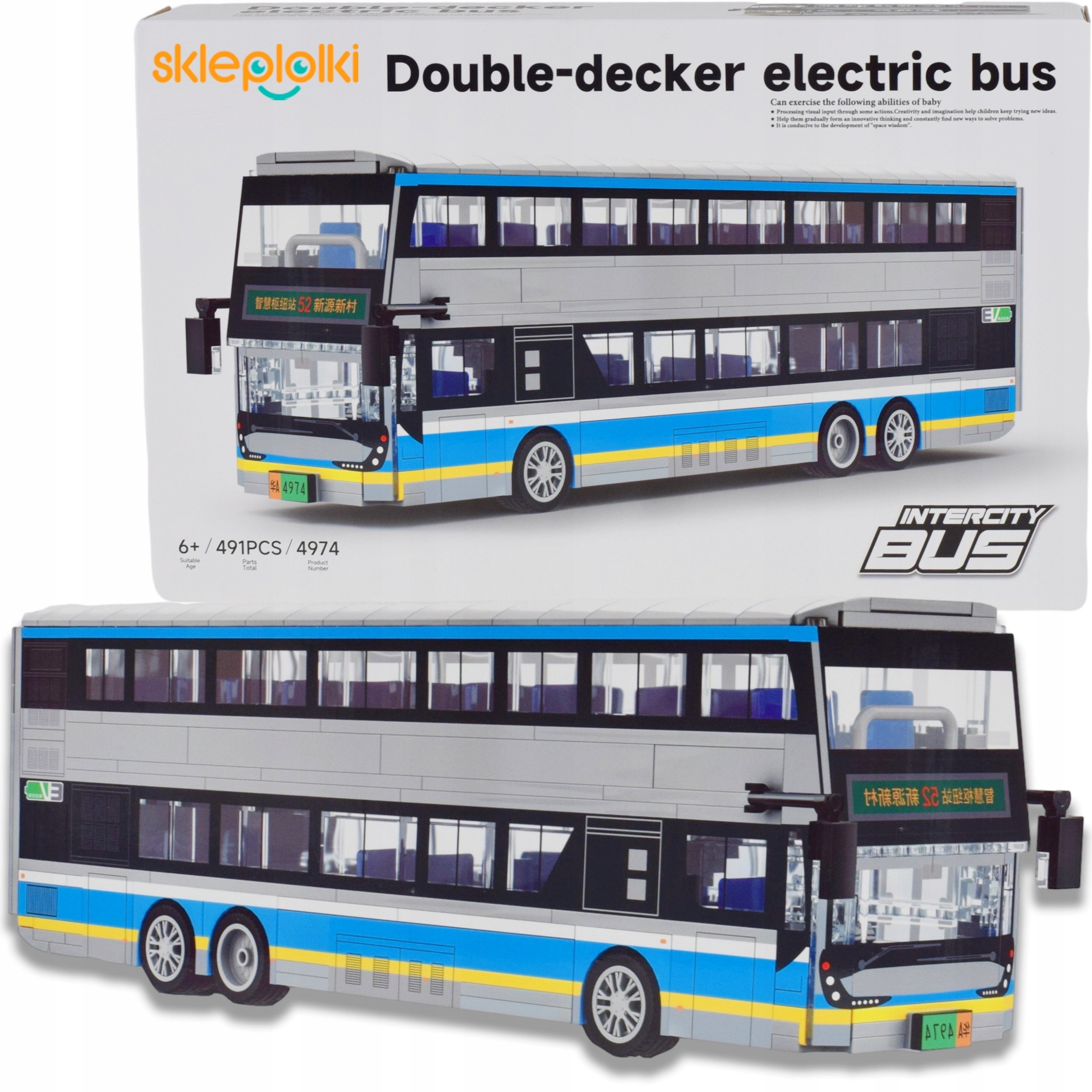 KLOCKI KONSTRUKCYJNE CIĘŻARÓWKA AUTOBUS BUS PRZEGUBOWY MODEL DLA DZIECI