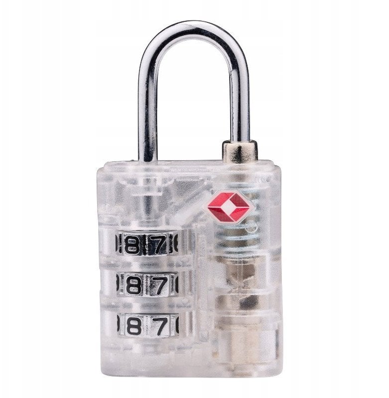 Dunlop - Kłódka do walizki / bagażu na szyfr TSA (Biały)