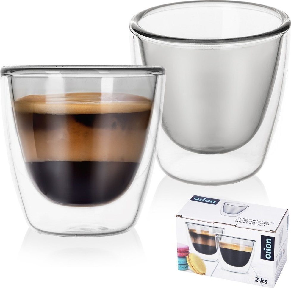 Orion Szklanki termiczne z podwójną ścianką do kawy espresso DOUBLE 90 ml 2 szt.