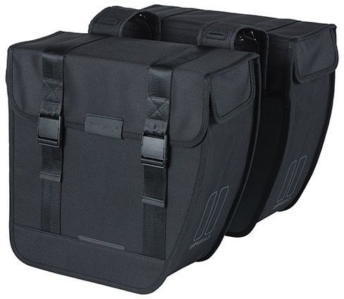 Sakwa miejska podwójna BASIL TOUR DOUBLE PANNIER BAG XL 35L, Universal Bridge System, wodoodporna black (NEW)