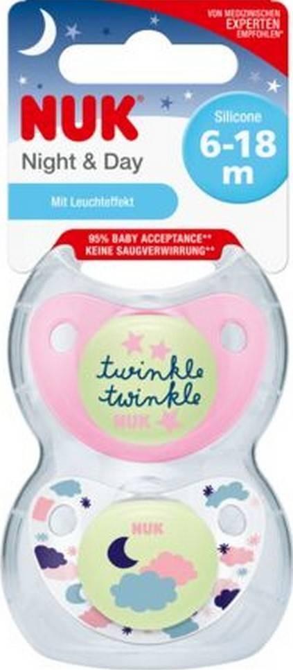 NUK NUK GR."2" SIL.NIGHT&DAY 6-18MC 2szt.
