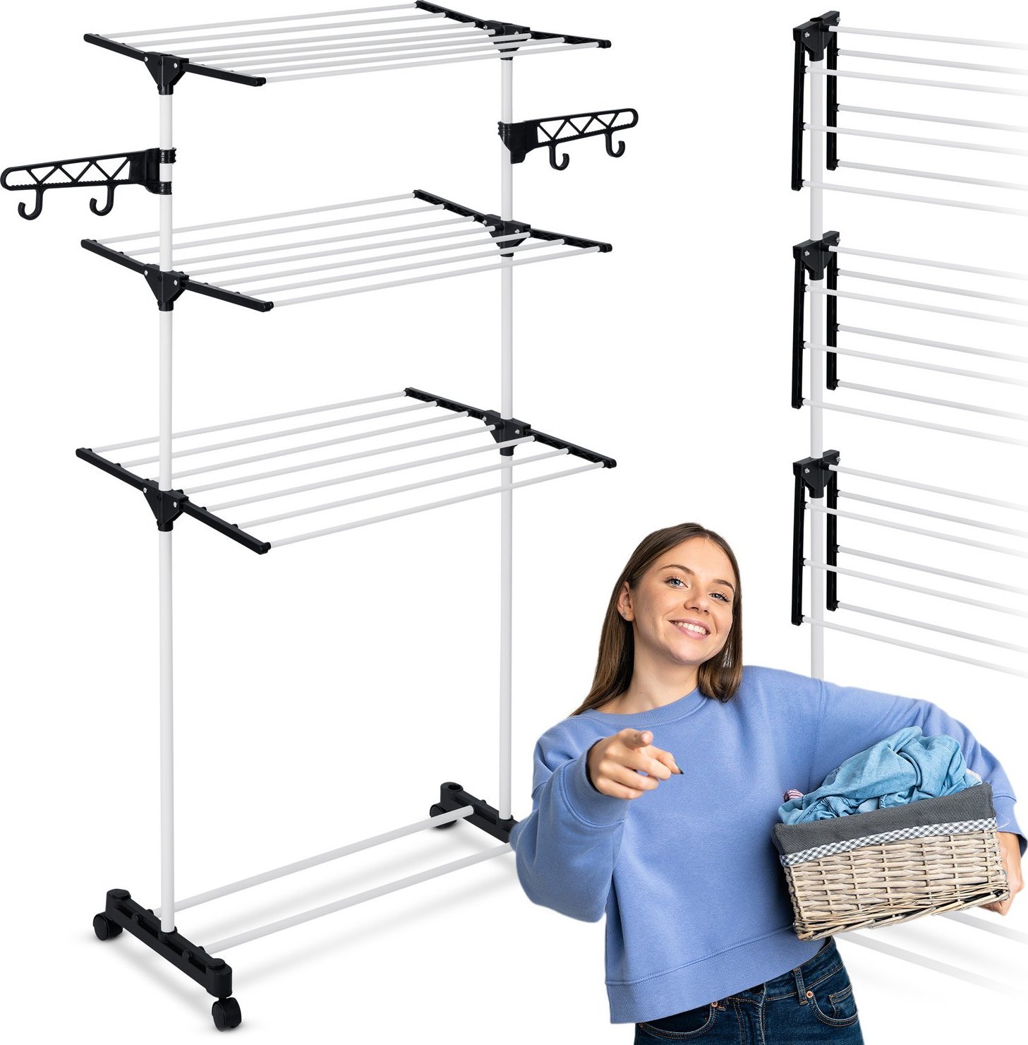 Triton Suszarka na pranie stojąca rozkładana Delia biała 15 m.b.