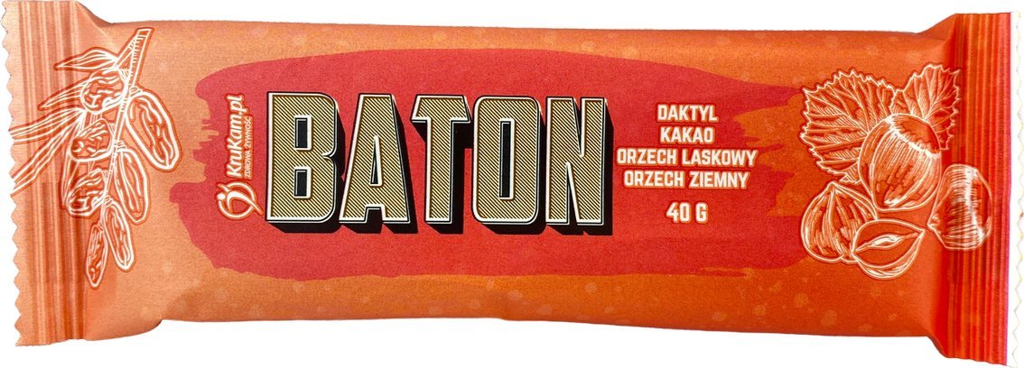 KruKam Baton Daktylowy z kakao i orzechami 40g