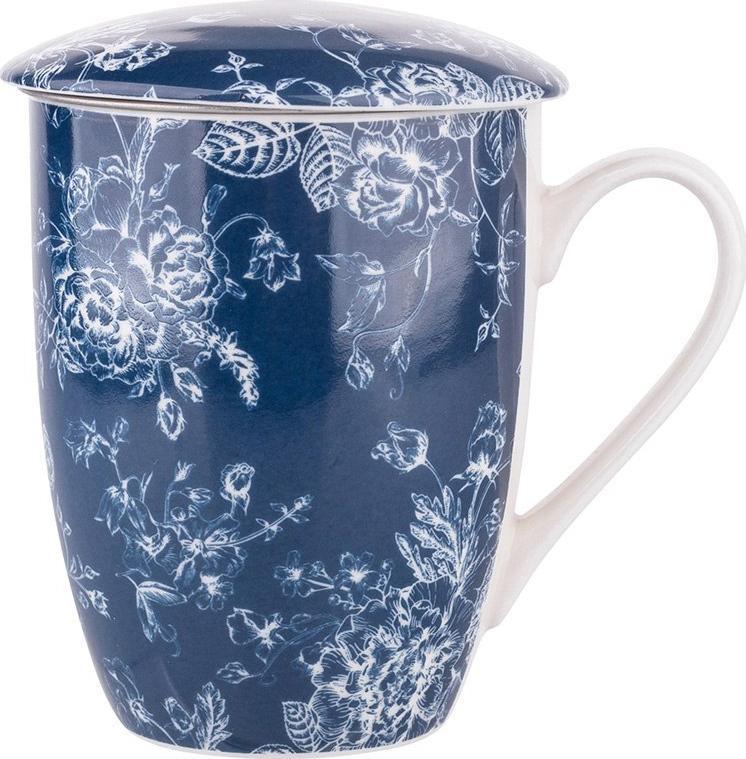 Lumarko Kubek Z Zaparzaczem I Pokrywką Nbc 300 ML Granatowy W Opasce Pvc!