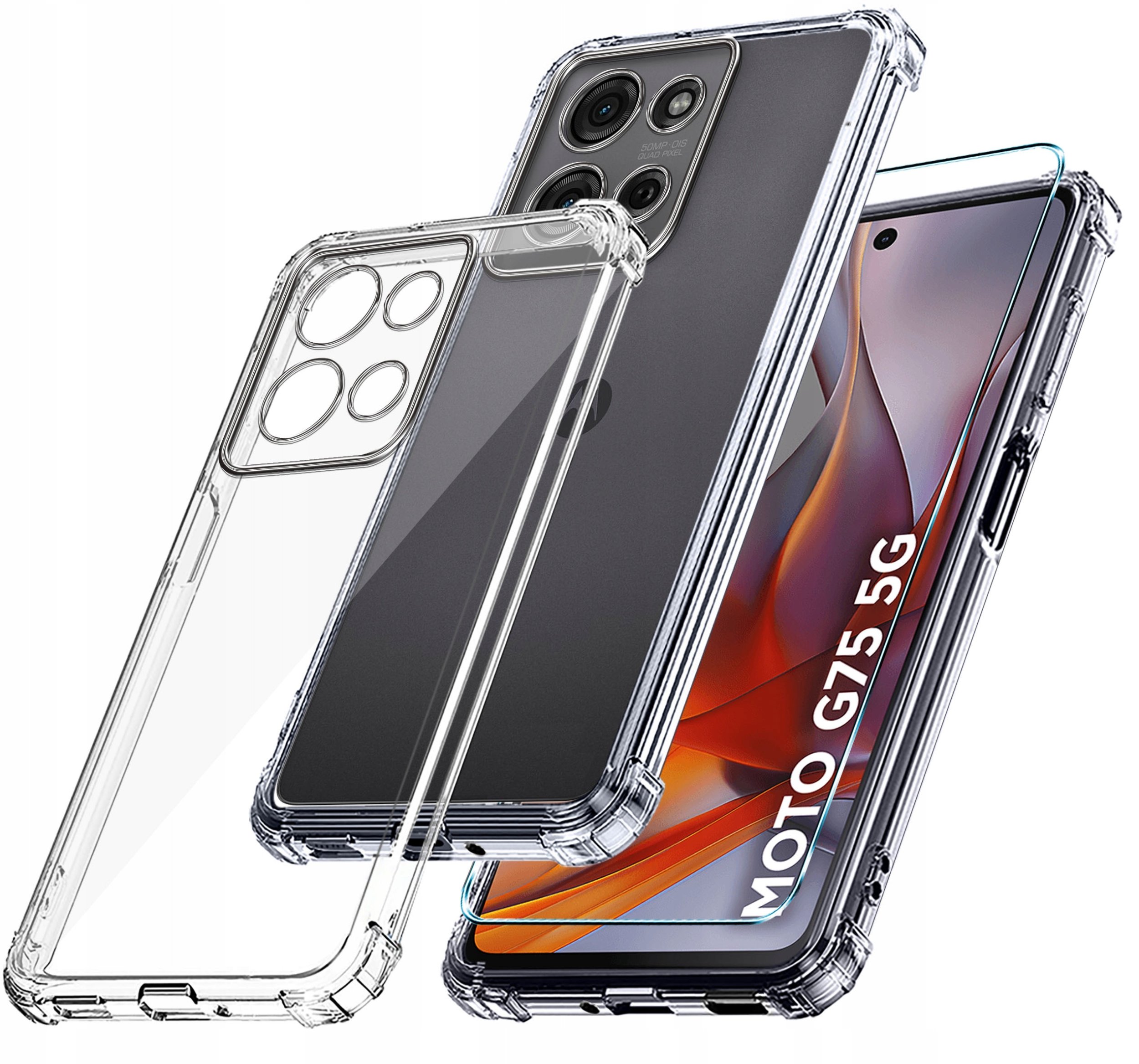 Etui do Motorola Moto G75 5G ANTI-SHOCK CLEAR CASE + Szkło OCHRONNE 9H