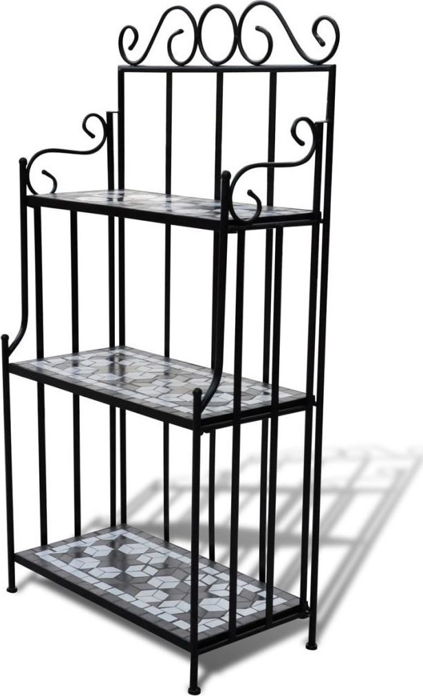 vidaXL Kwietnik z czarno-białą mozaiką