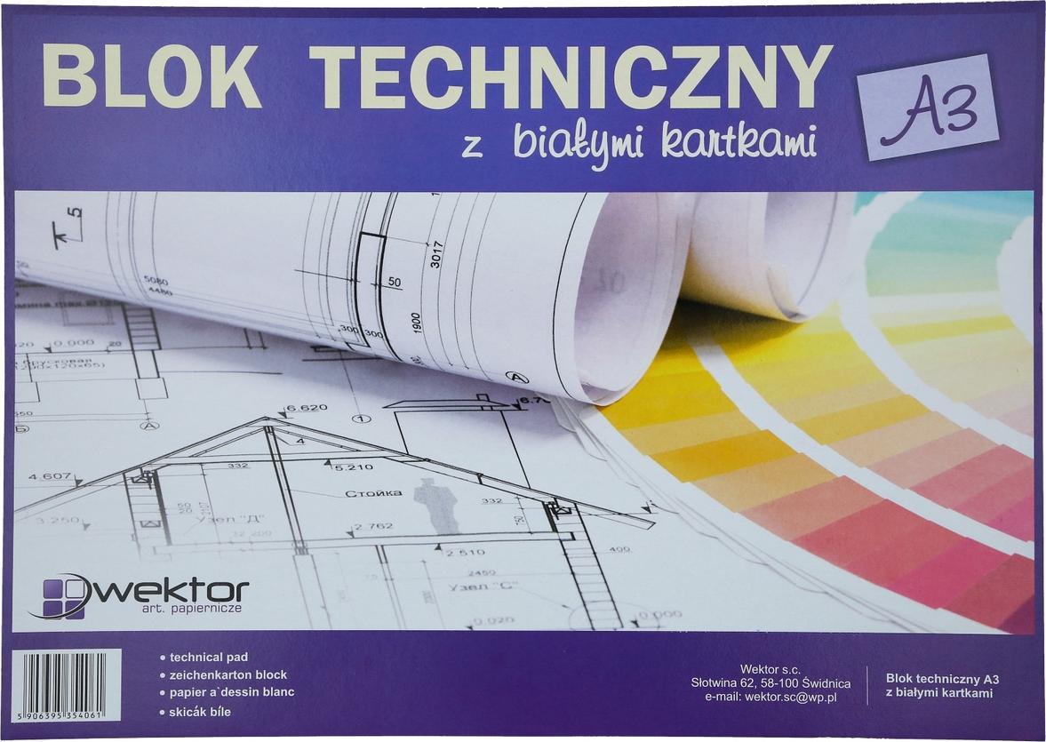 KW Trade Blok techniczny A3 10k biały