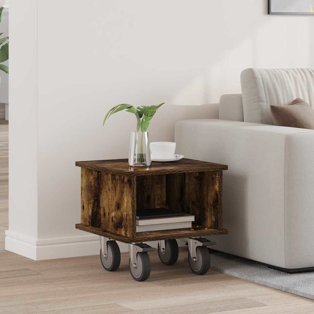 vidaXL Stół pod telewizor Dąb wędzony 37 x 35 x 35 cm