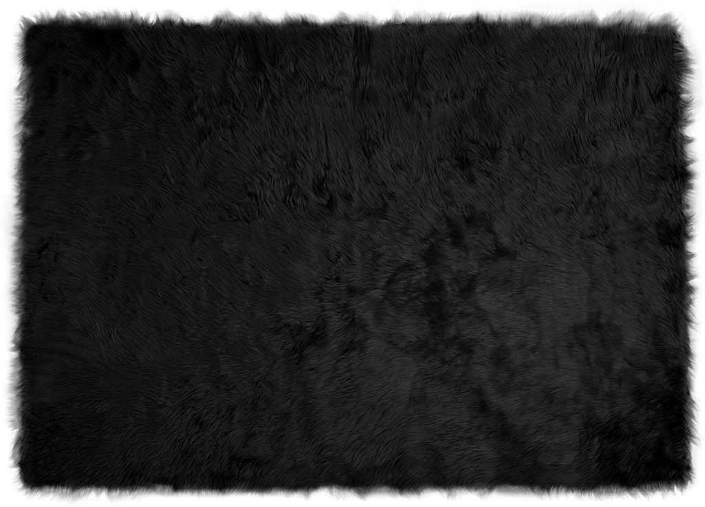 vidaXL Sztuczny czarny dywan wełniany 140 x 200 cm Poliester