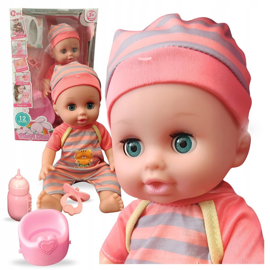 Lalka bobas jak żywa interaktywna akcesoria duża mówi ubranko siusiająca