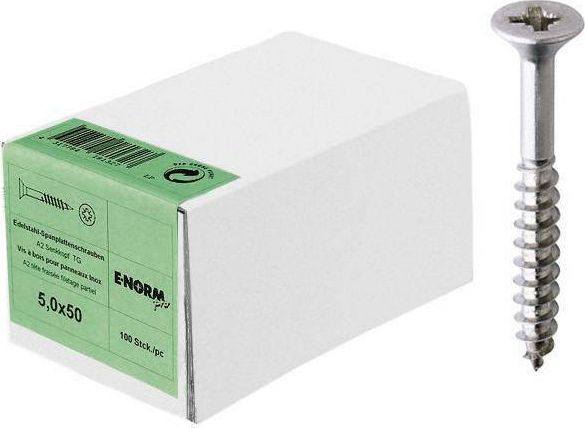 E-NORMpro Wkret do plyt wior., z lbem wpuszcz., A2, gwint czesc., PZD 6,0x120/60, male opak.E-NORMpro