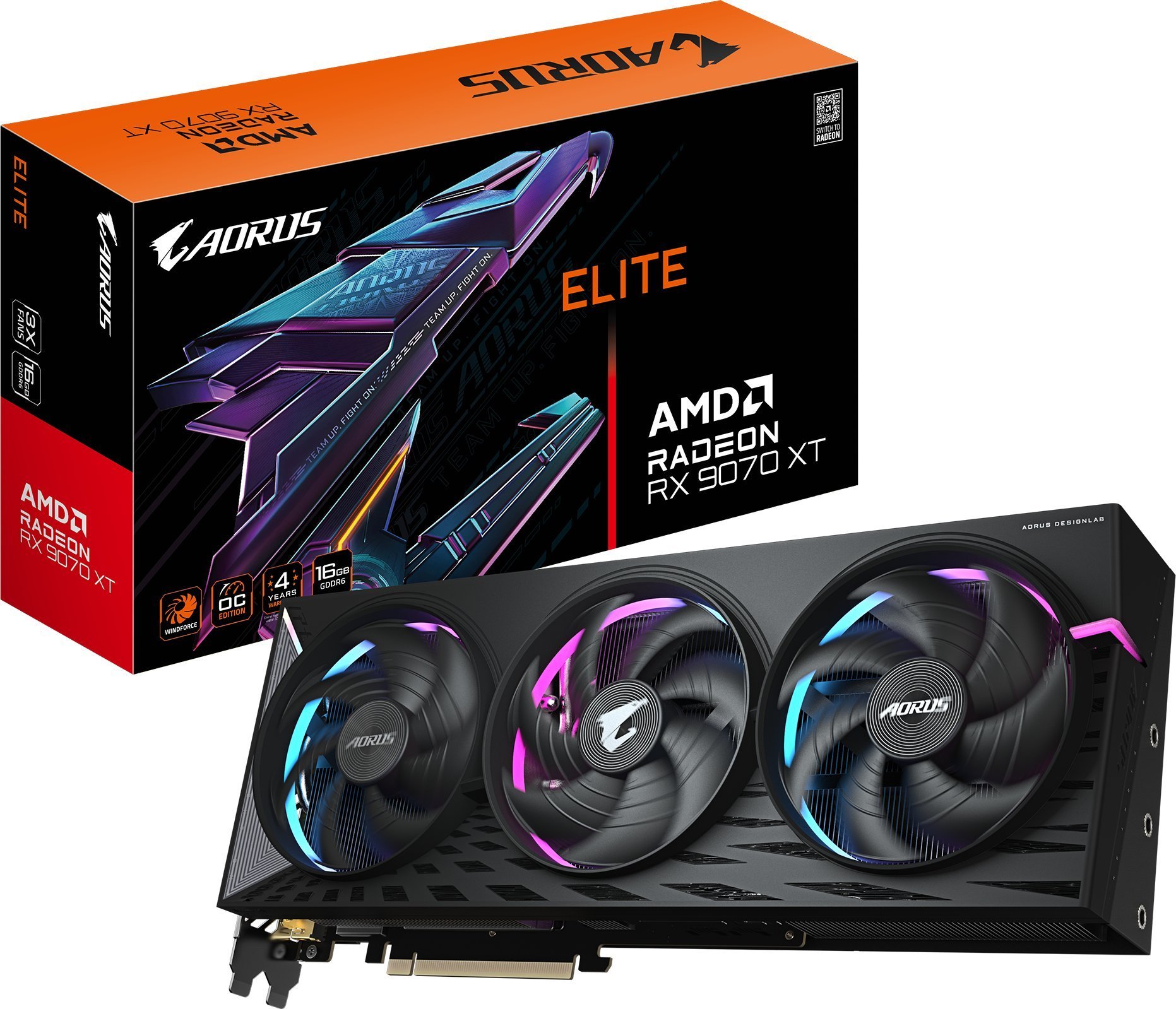 Karta graficzna Gigabyte AORUS Radeon RX 9070 XT Elite 16GB GDDR6 (GV-R9070XTAORUS E-16GD)