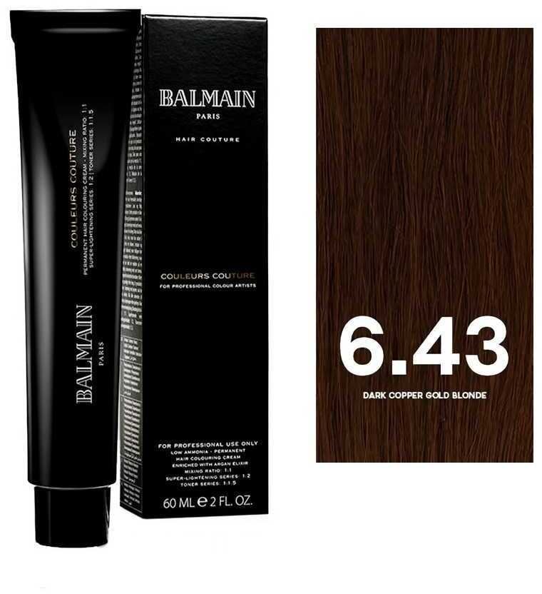 Balmain Professionnel, Couleurs Couture, Permanent Hair Dye, 6.43 Dark Copper Gold Blonde, 60 ml For Women