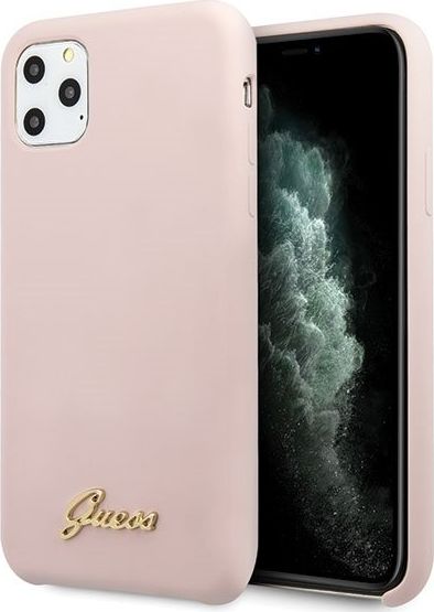 Guess Guess GUHCN58LSLMGLP iPhone 11 Pro jasnoróżowy/light pink hard case Silicone Vintage Gold Logo